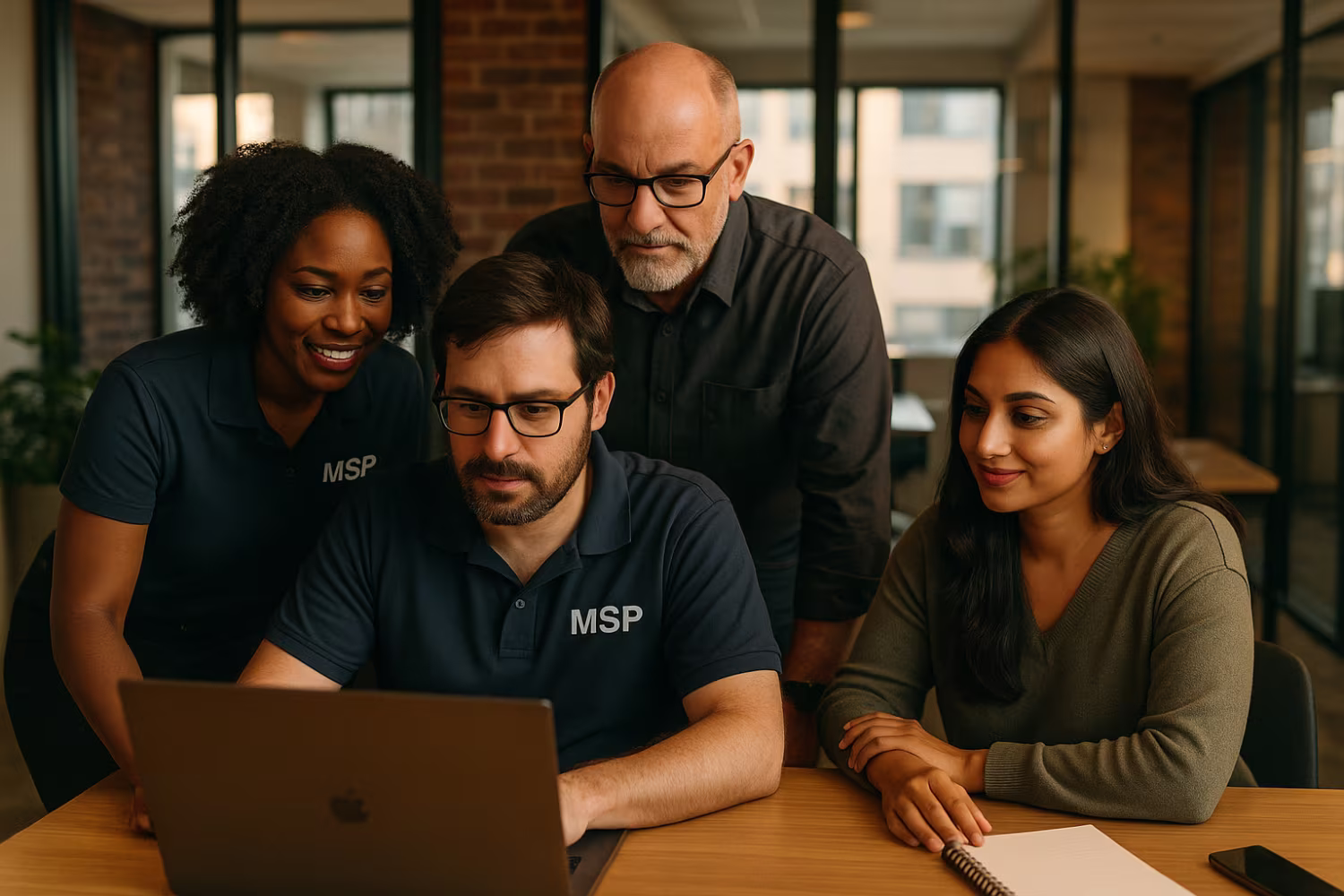 Dedicated MSP support team collaborating