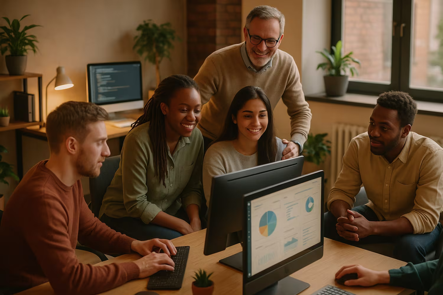 Diverse MSP support team collaborating