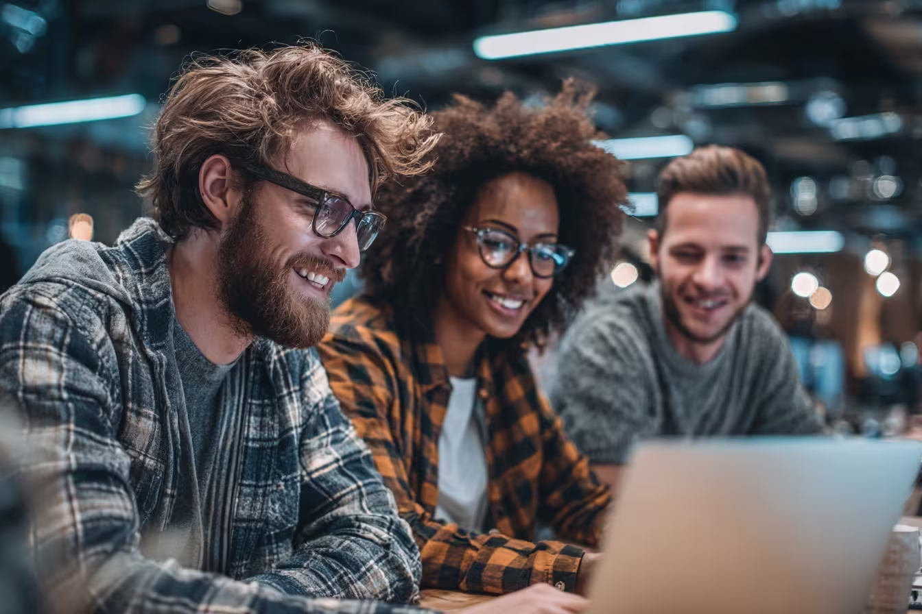 Diverse team collaborating on cloud managed IT services