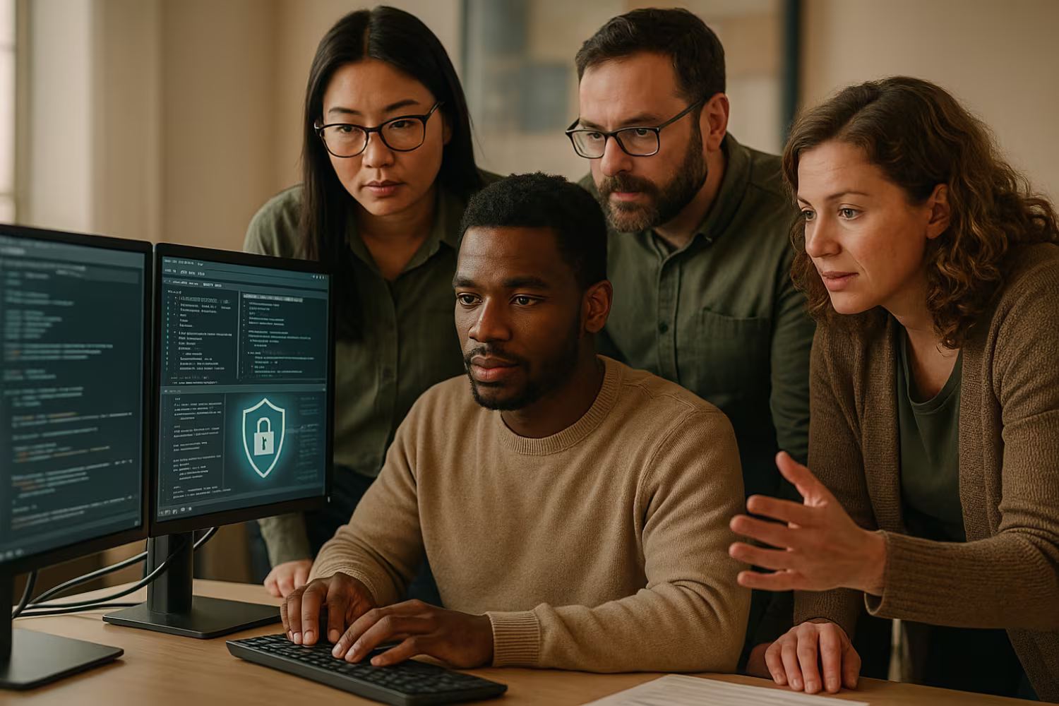 Team analyzing vulnerability assessment tools