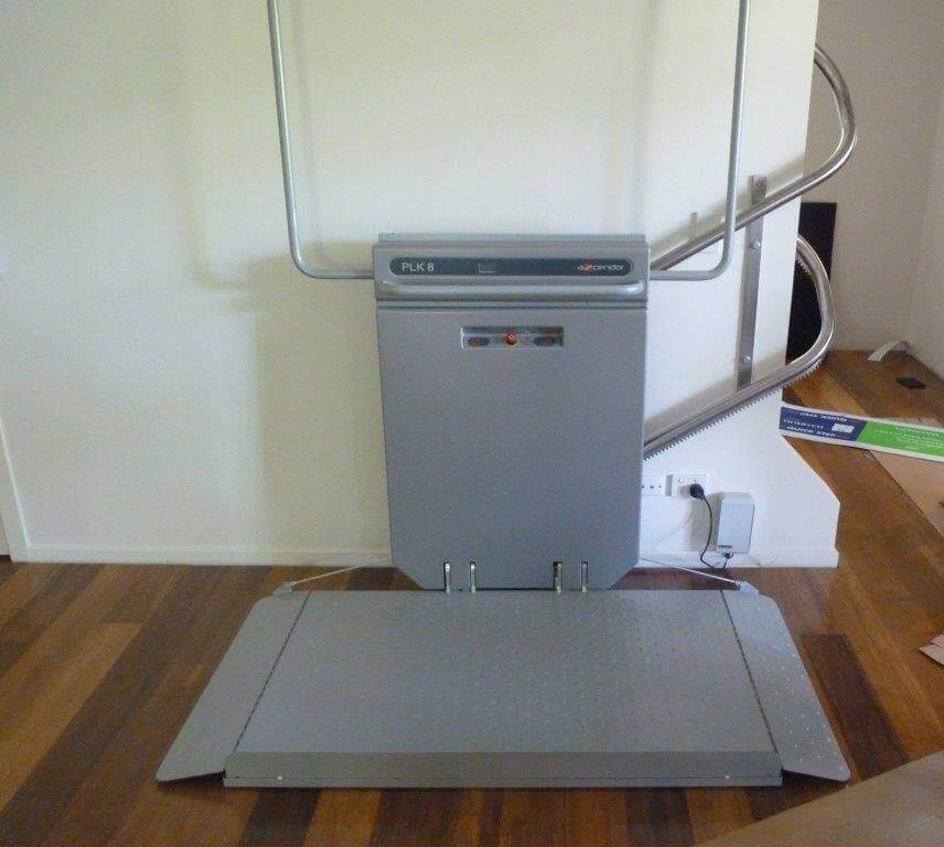 Platform Lift installed to provided access to second level of a home.