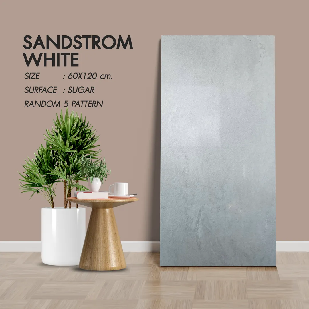 กระเบื้องลายหิน Grey SANDSTROM WHITE.
