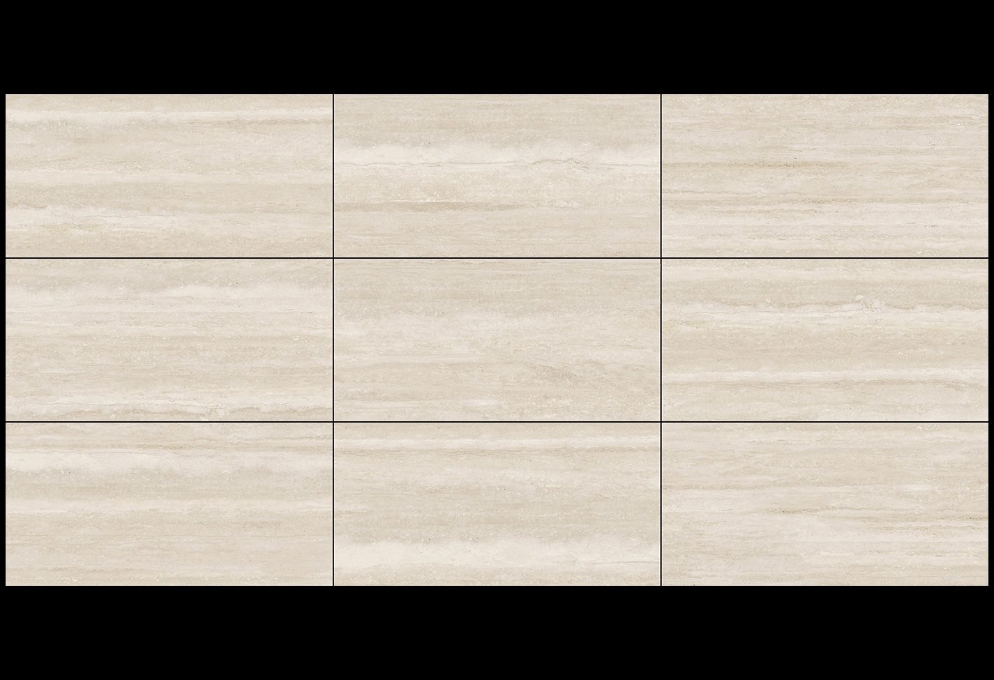 กระเบื้อง Travertine Classic Beige 60x120 ผิวด้าน ลายเมื่อปูต่อกันหลายแผ่น