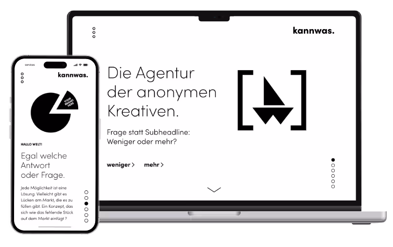 Webdesign Mock-Up von der Agentur Kannwas