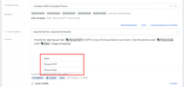 CINNOX SMS Campaign