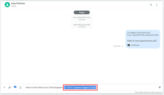 CINNOX 1 on 1 SMS