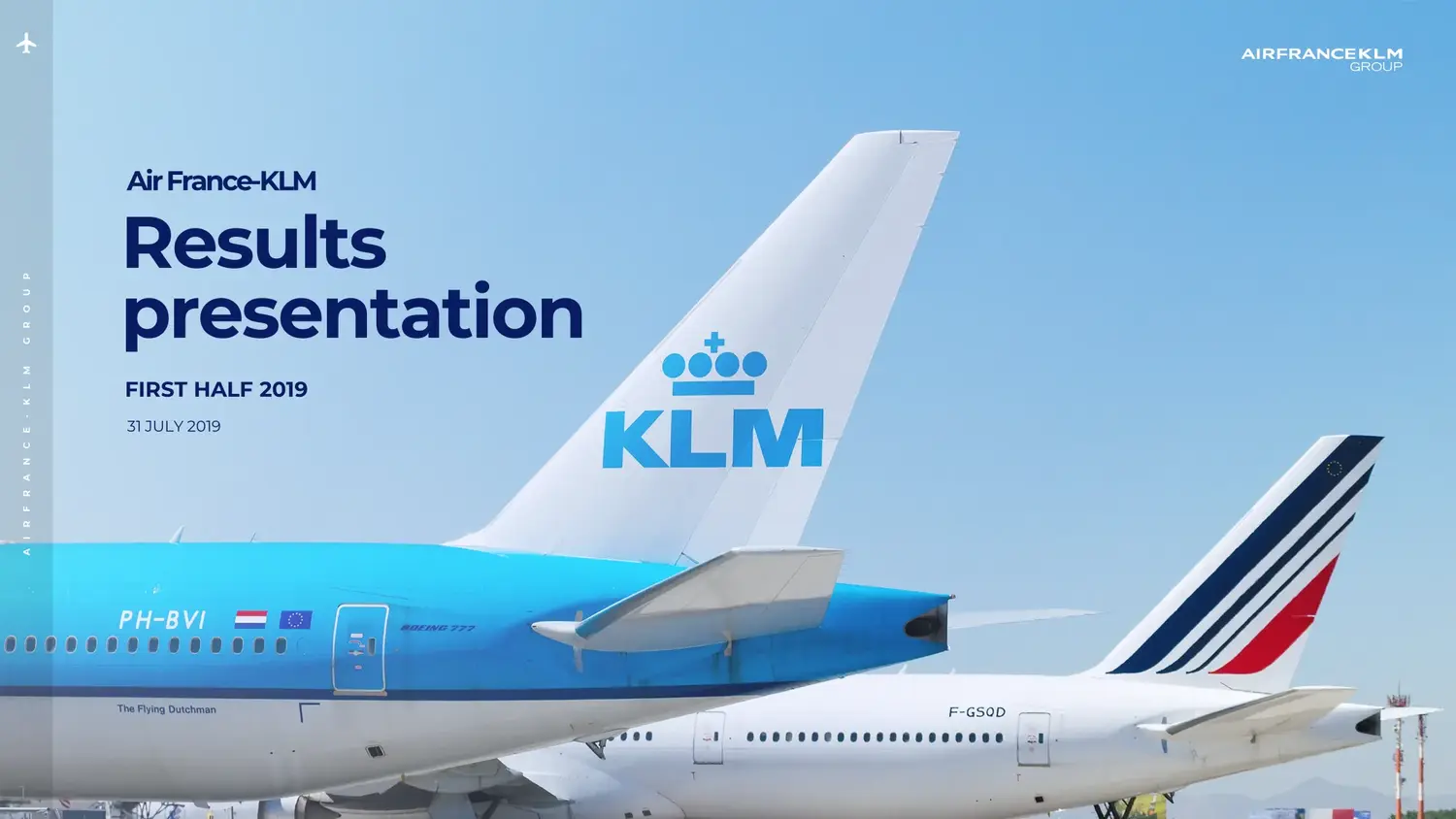 slide pour airfrance klm, présentation financiere