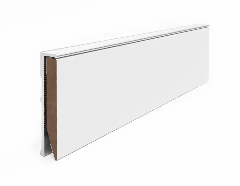Dorsis Linus 13 flush baseboard for ½" drywall applications.