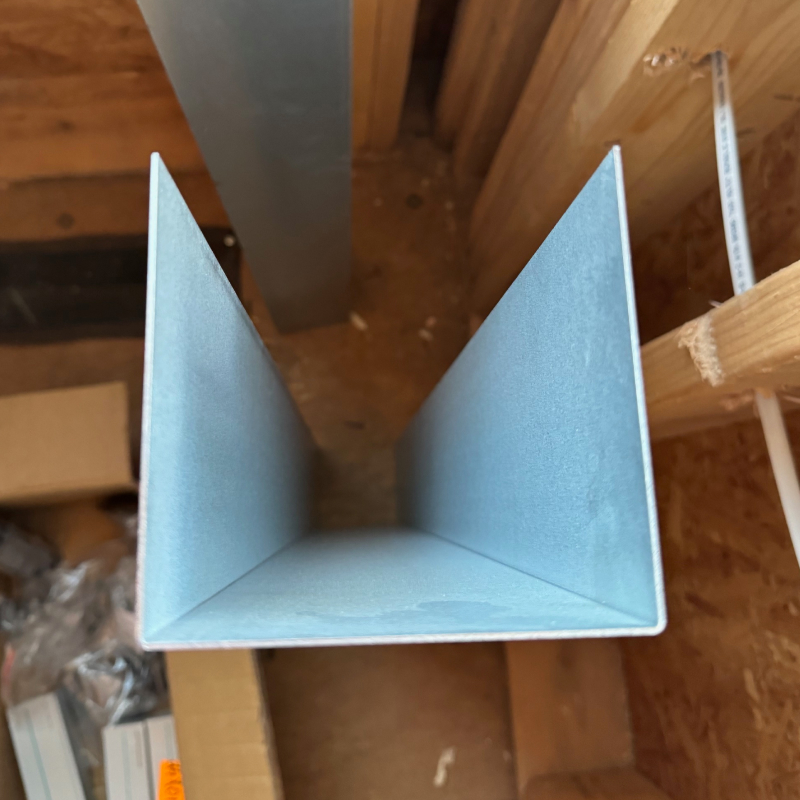 Dorsis Bottom Track Guard for Belport trimless pocket door. U-shaped steel channel.