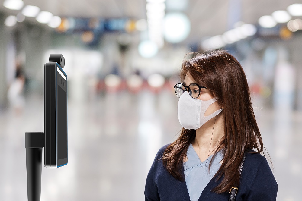 For offices, the facial recognition function and thermal scanning device could be used for access control and to record employee attendance after the pandemic, eliminating the use of access cards. The system also allows employers to communicate with employees better.