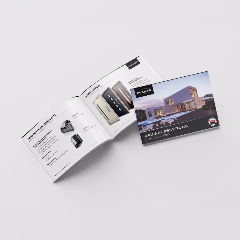 Broschüre Premar Bau, Printdesign
