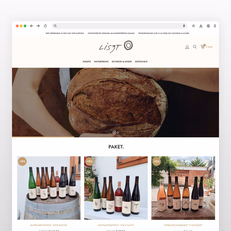 Wordpress Online-Shop Lisztwein Wordpress Online-Shop Lisztwein