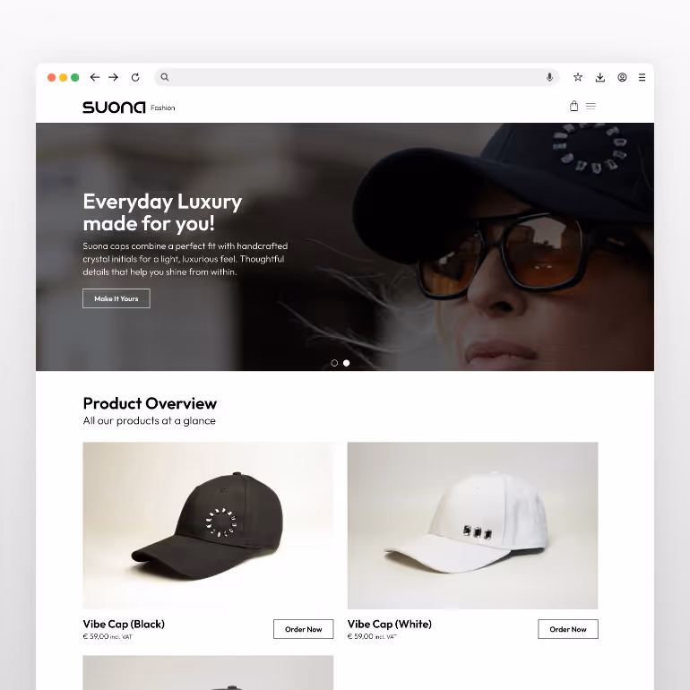 Mock-Up Suona Fashion Onlineshop