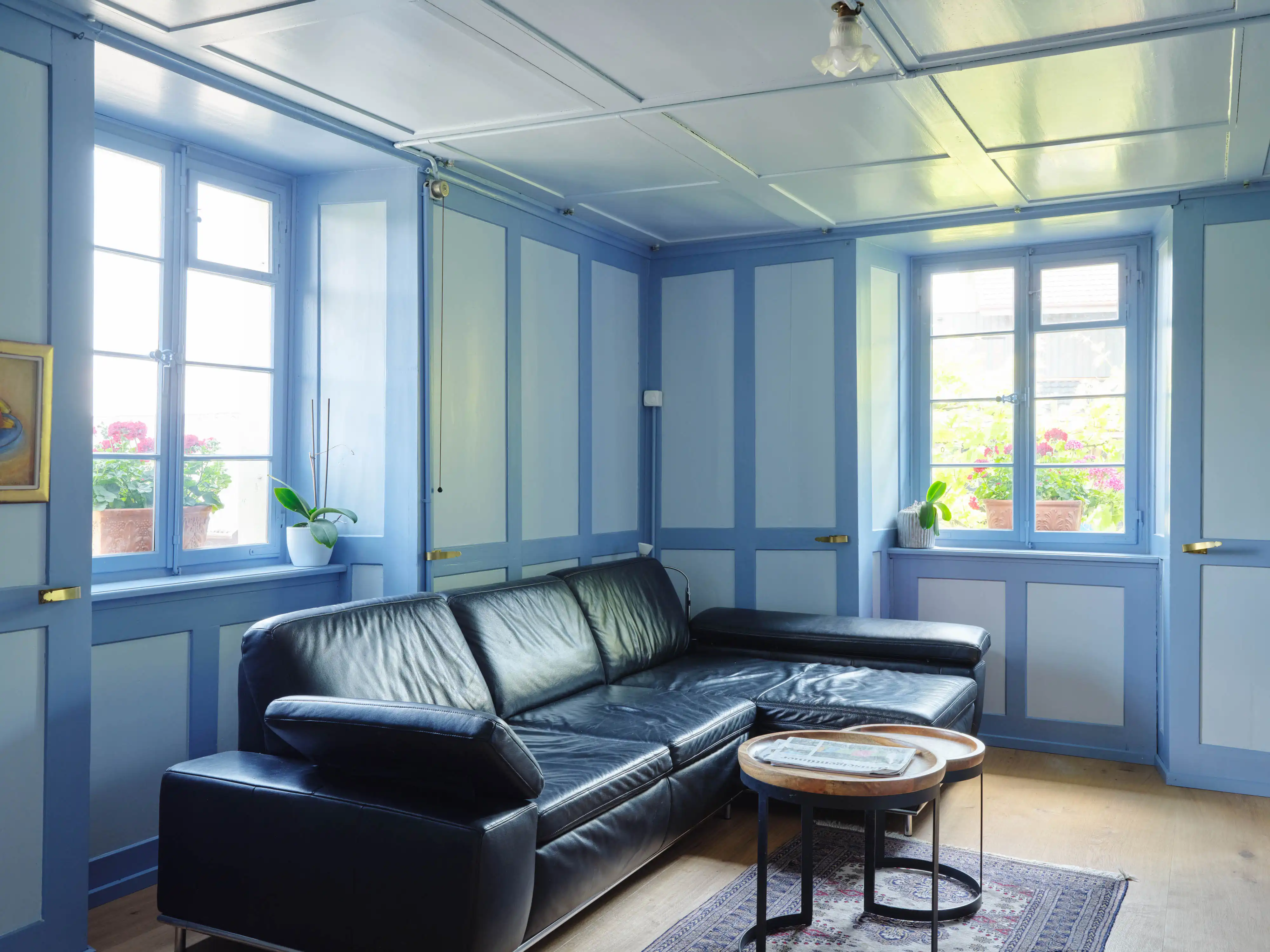 Ertüchtigte Fenster in blauer Stube