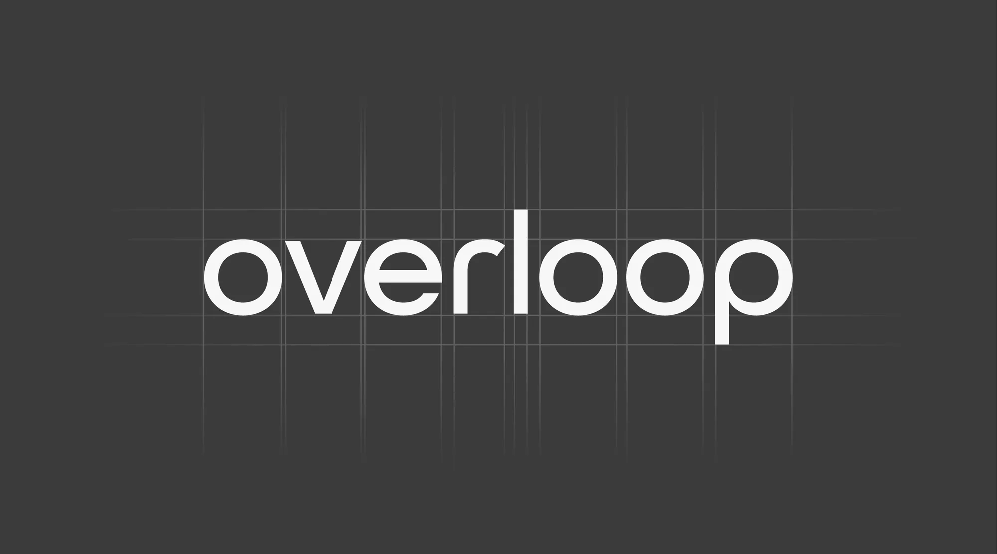 Overloop wordmark detail with refined kerning and rounded shapes
