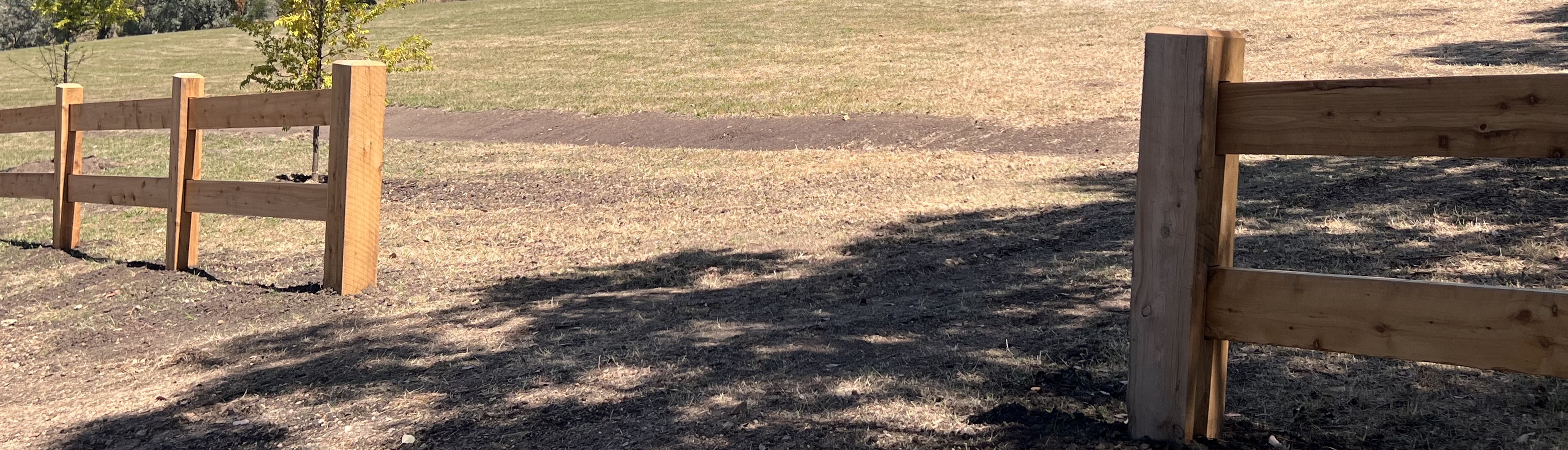 example photo of larger gate posts for a cypress pine post and rail fence in Kangaroo Grounds