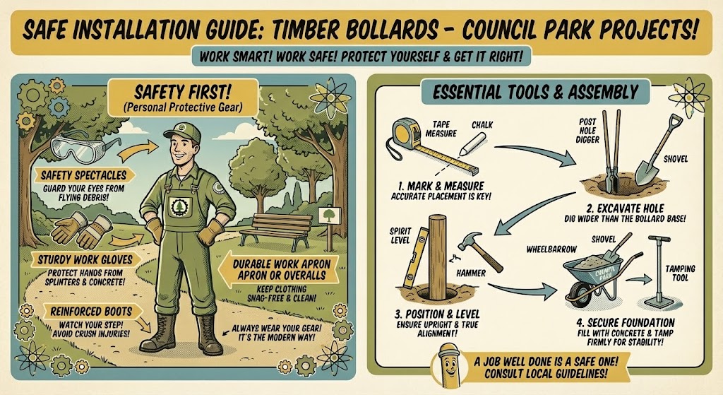 How to install timber bollards