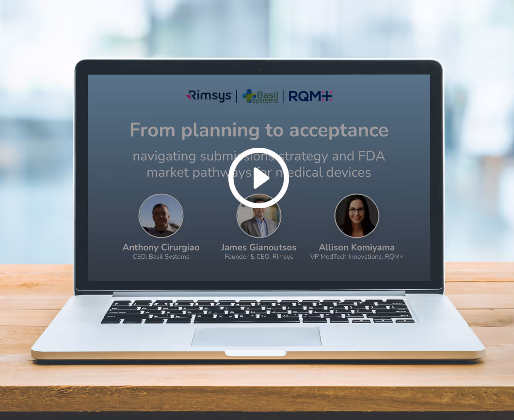 From planning to acceptance - navigating submissions strategy and FDA market pathways for medical devices