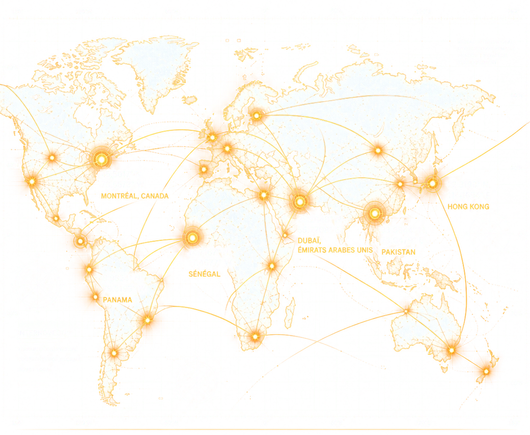 Carte du monde INTERNOVECO — réseau international d'observation humaine