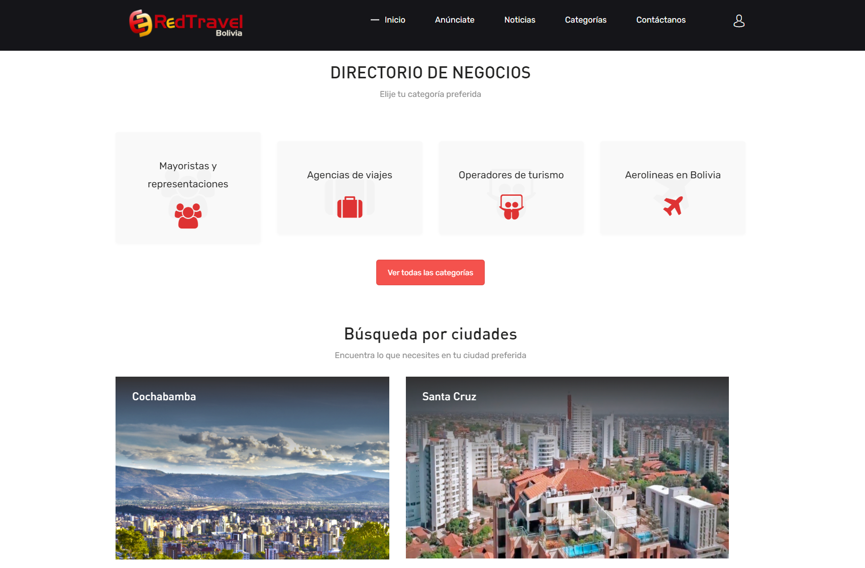 redtravelbolivia.com home page