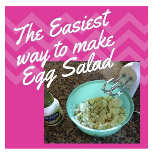 Did you know that you can smash up eggs using a hand mixer? Well I sure didn’t.