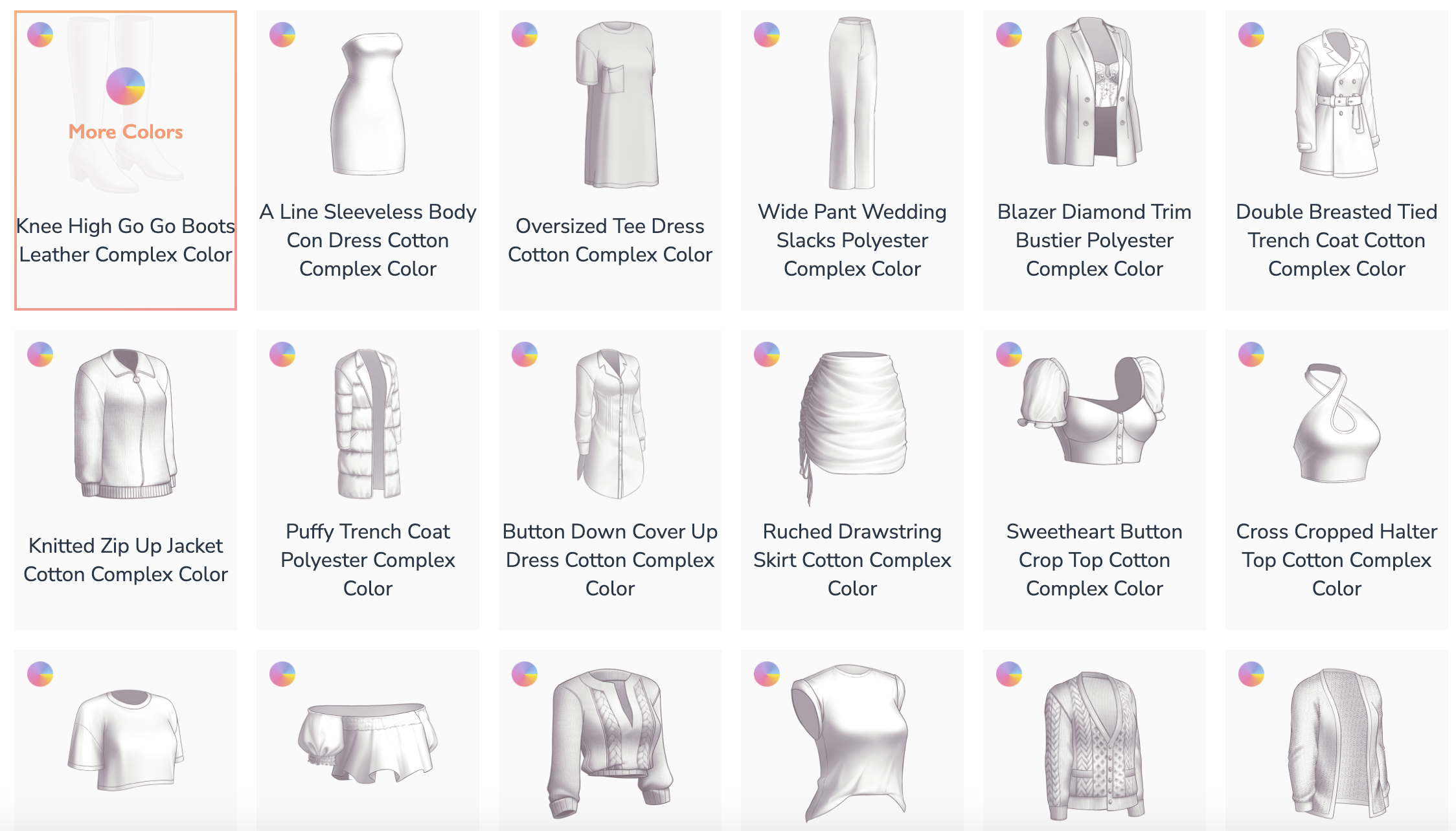 Dynamic colored clothing