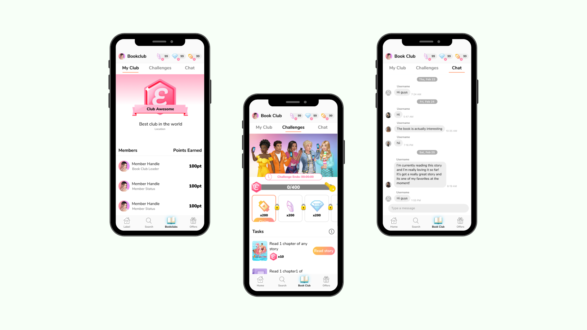 Final UI for book clubs