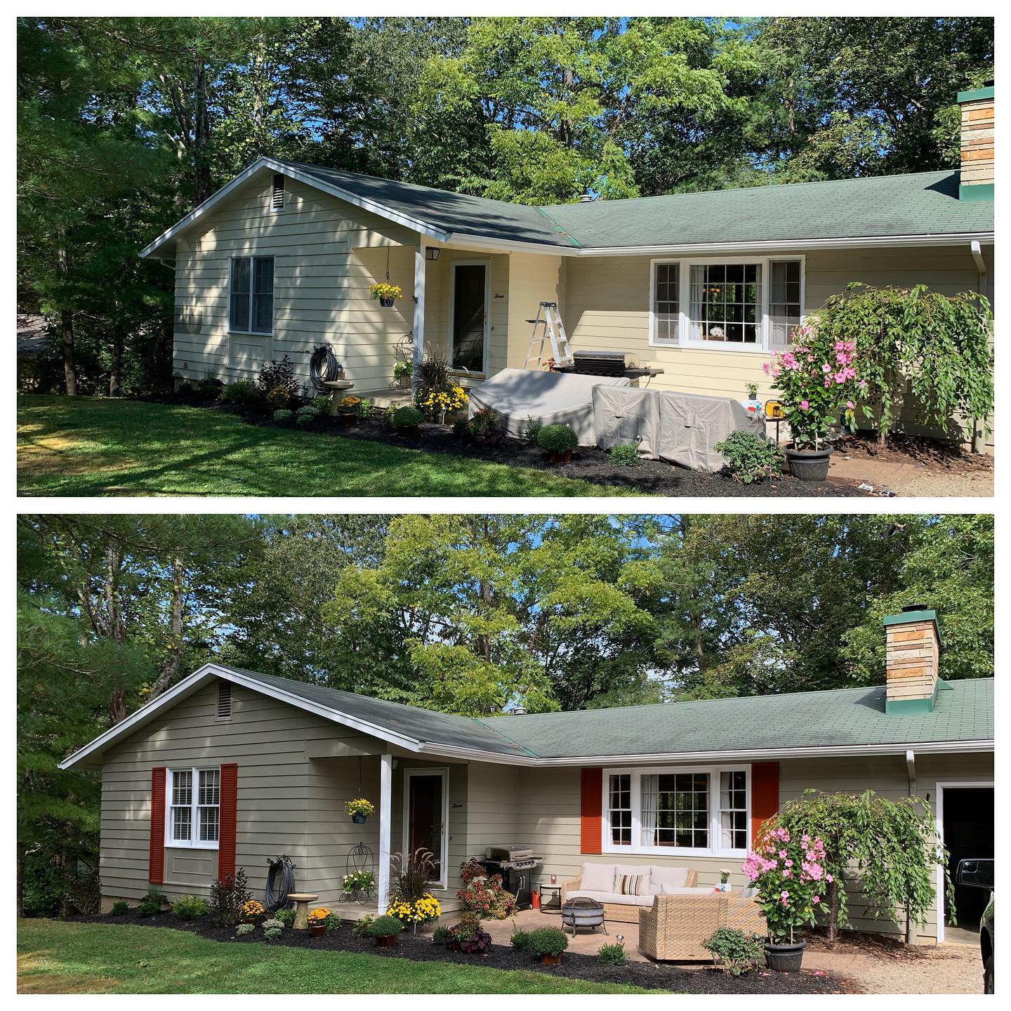 before and after pics of repainted house