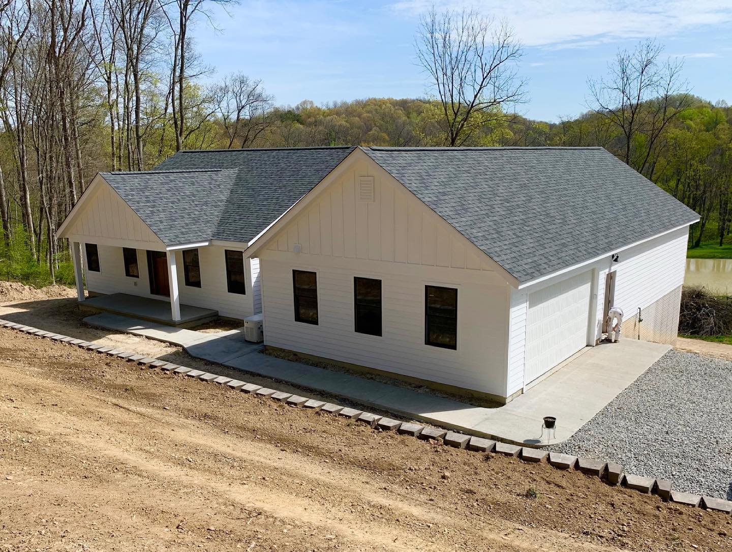 image of before and after of newly constructed and painted house