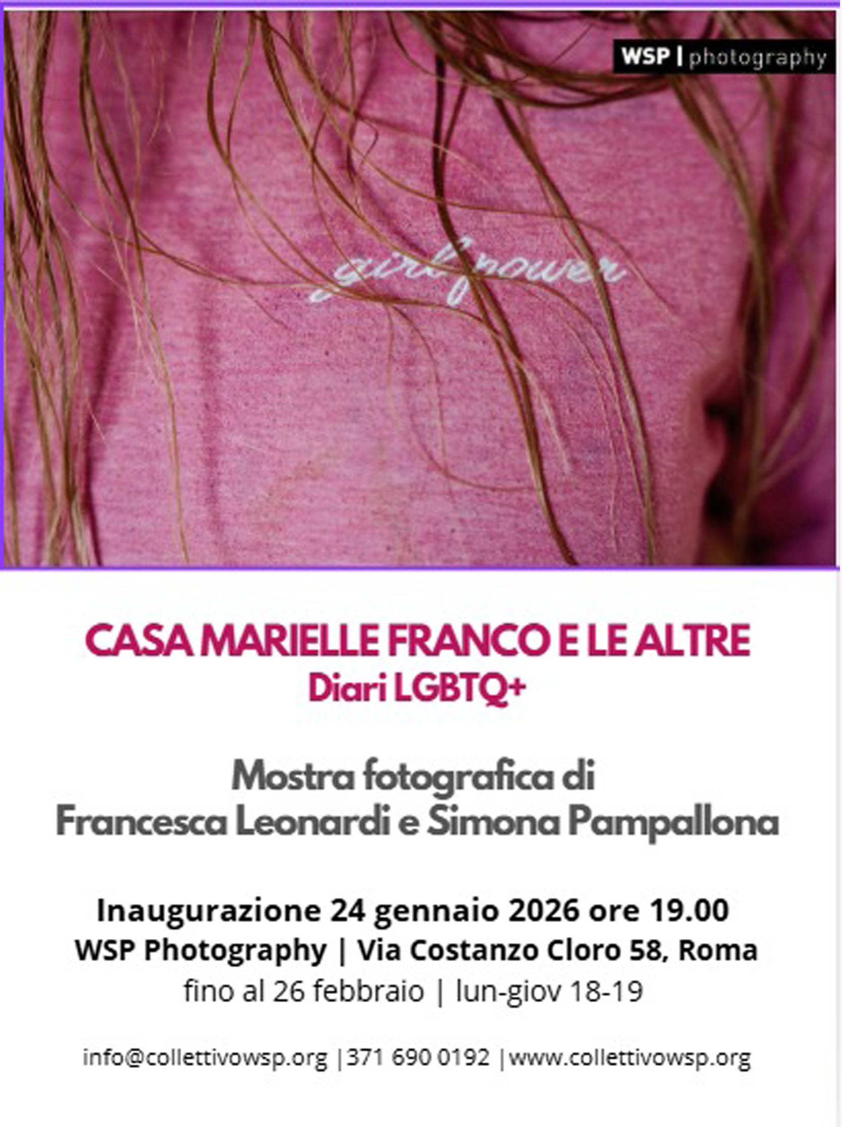 Exhibition in WSP Photography in Rome of Casa Marielle Franco and the others