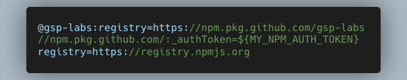 An npm configuration. 