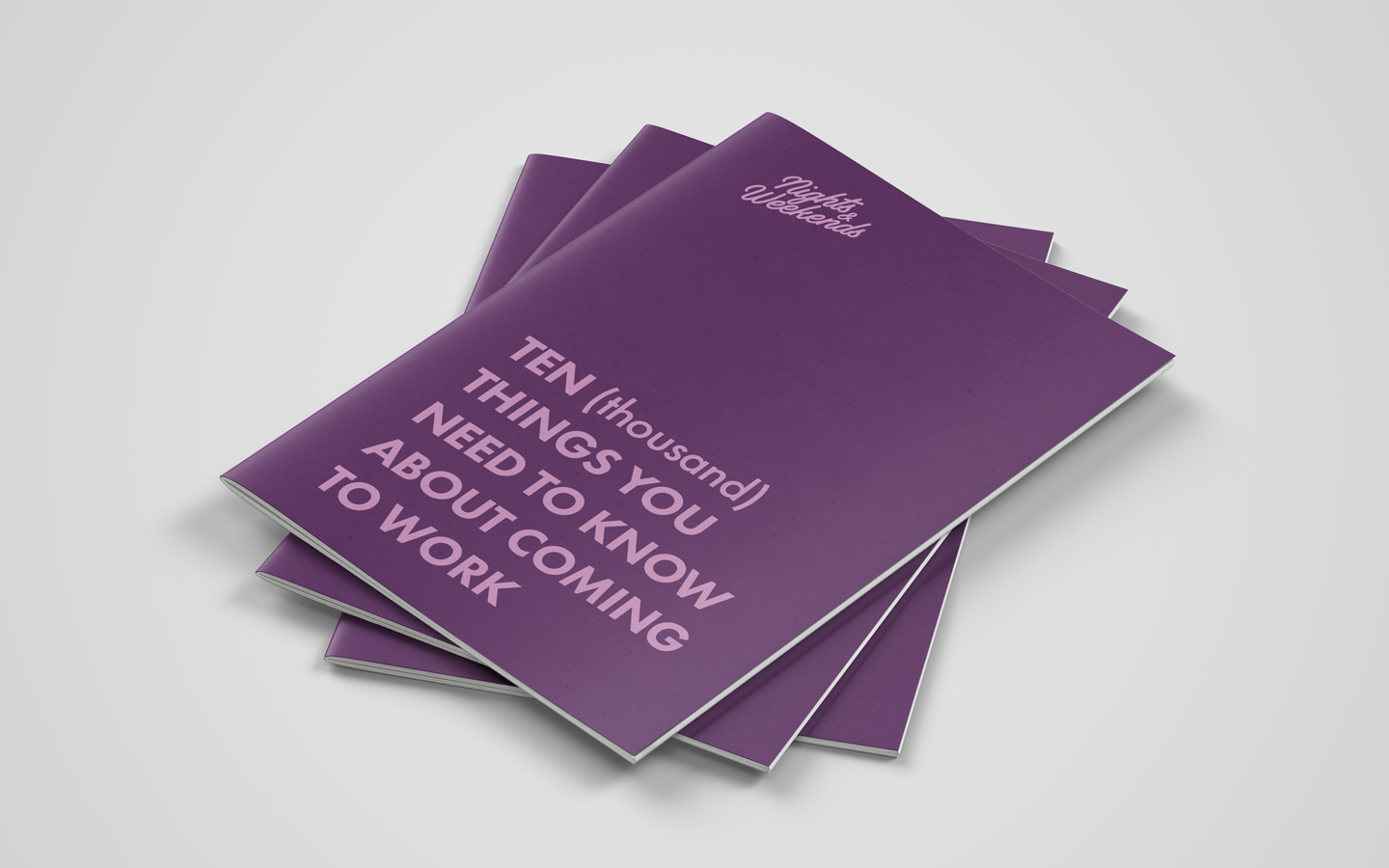 Cover design for an employee manual for Nights & Weekends