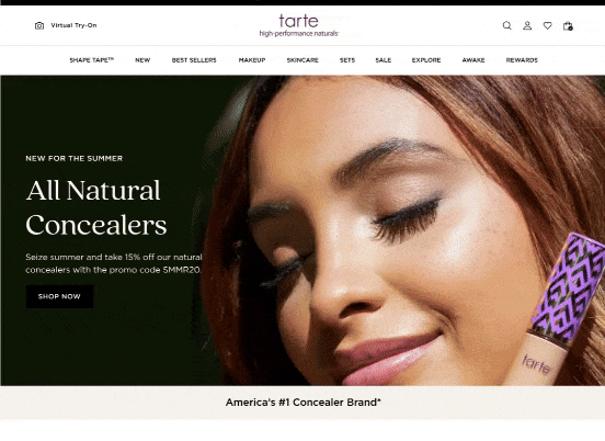 Gif showcasing the new homepage 