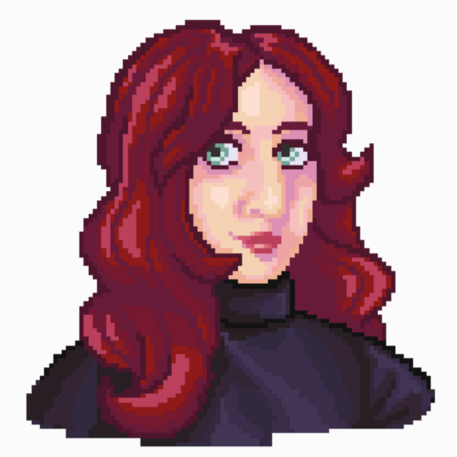 Pixel art design of Sophie