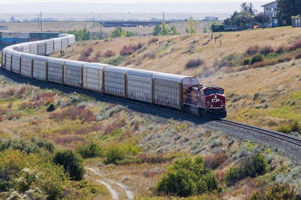 A photo of the CPR railway crossing the countryside.