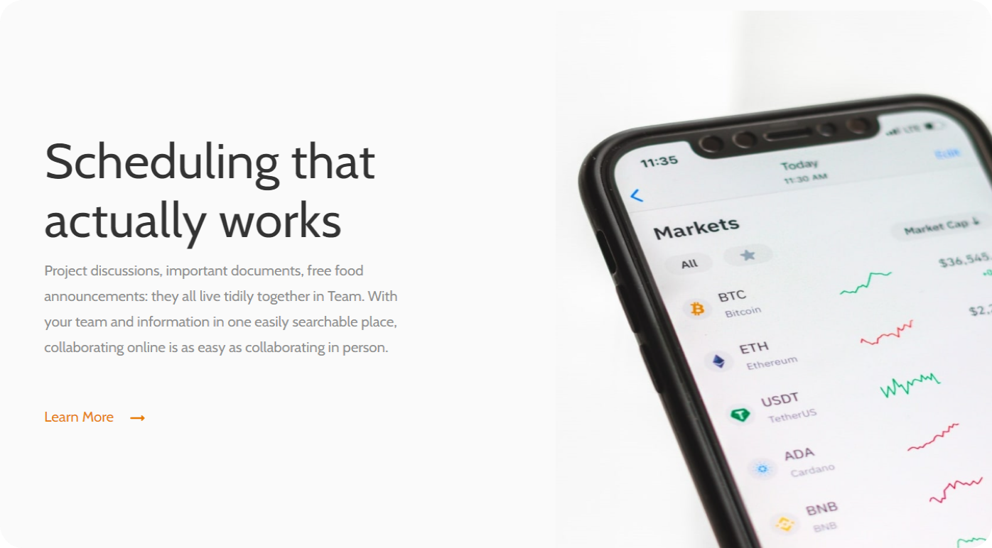 A mockup of a project