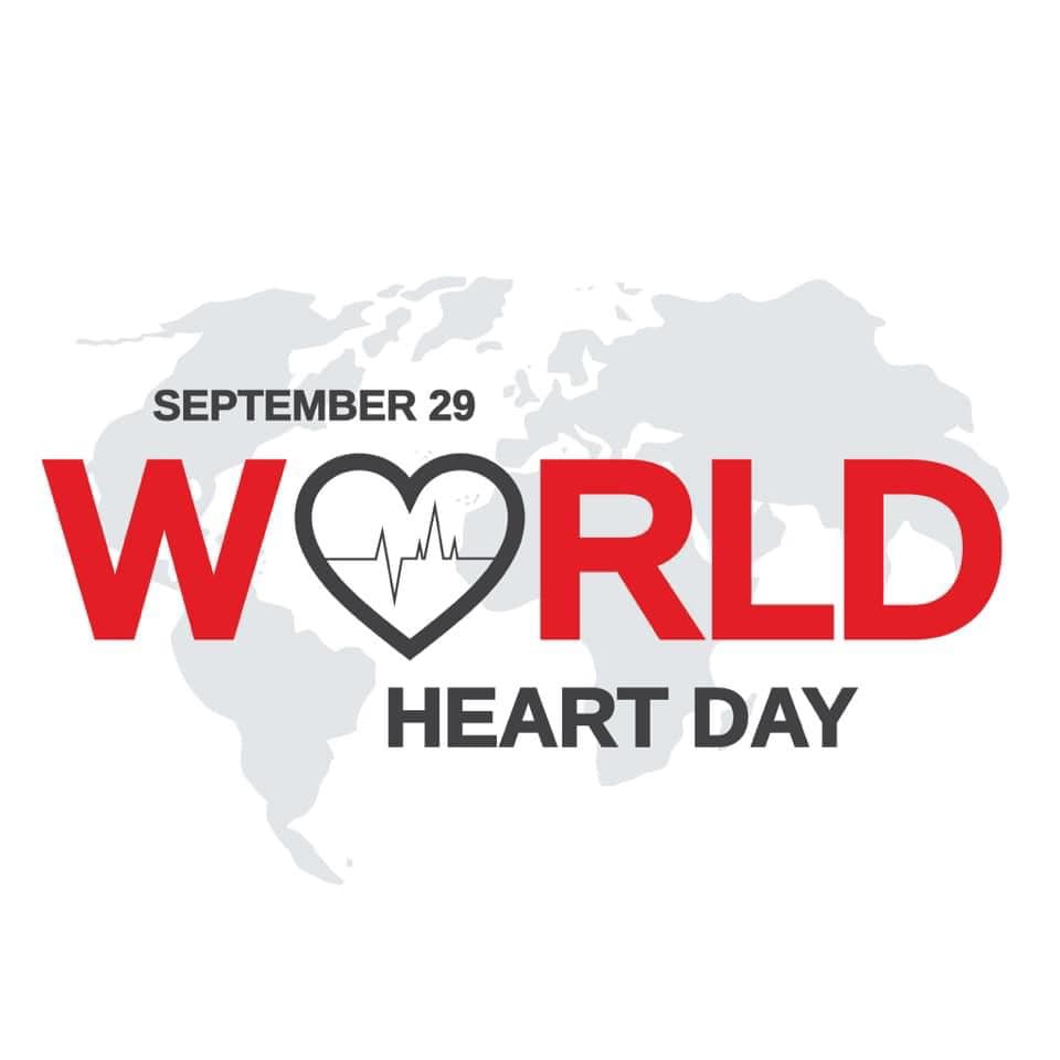 May be an image of text that says "SEPTEMBER 29 WOORLD HEART DAY"