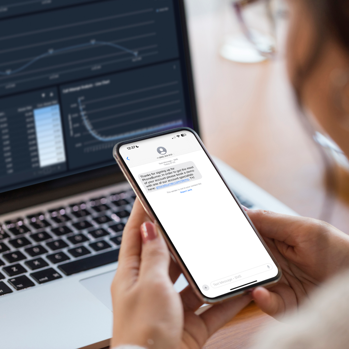 SMS text message from PhoneBurner