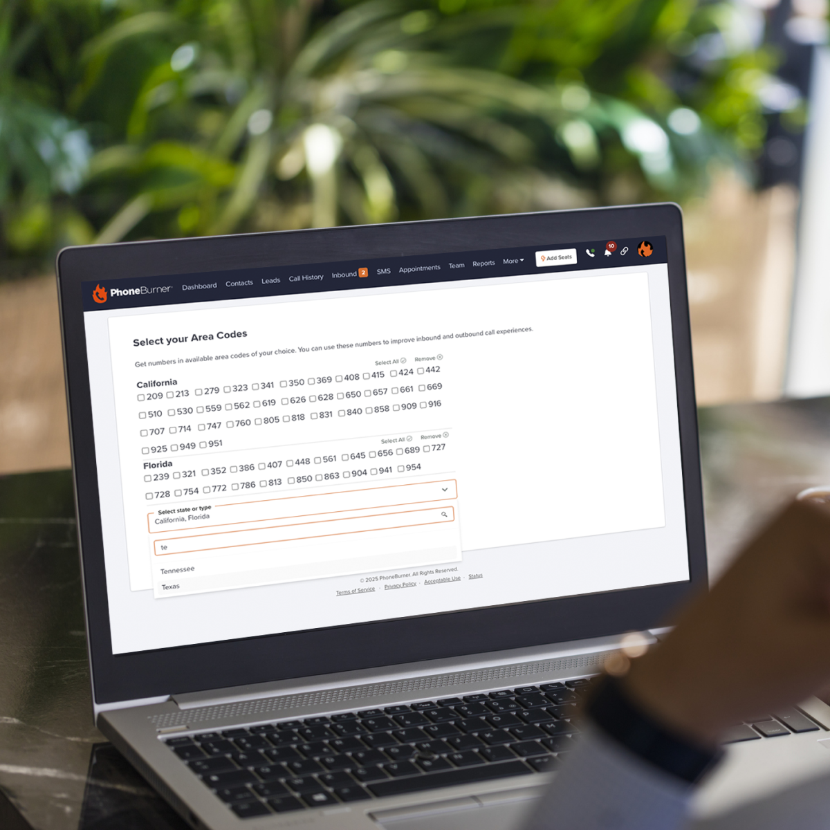 Adding PhoneBurner numbers by area code