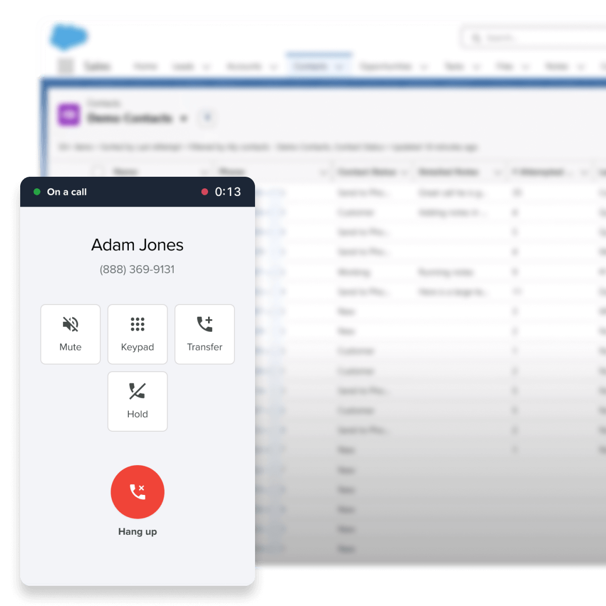Salesforce inbound call app