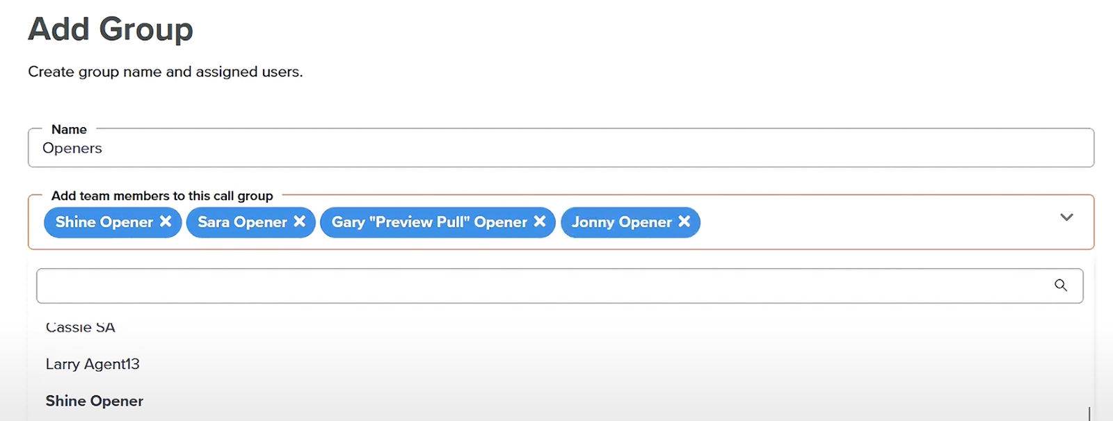 Adding groups in PhoneBurner
