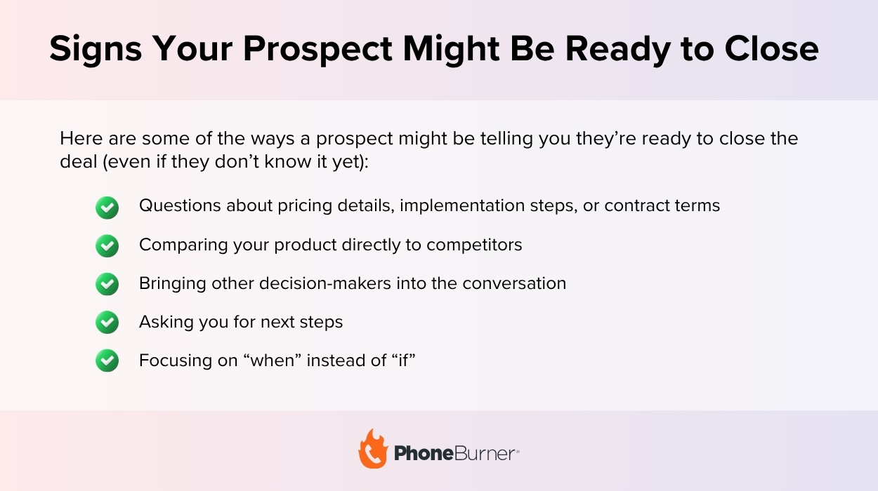 Infographic Signs Your Prospect Might Be Ready to Close