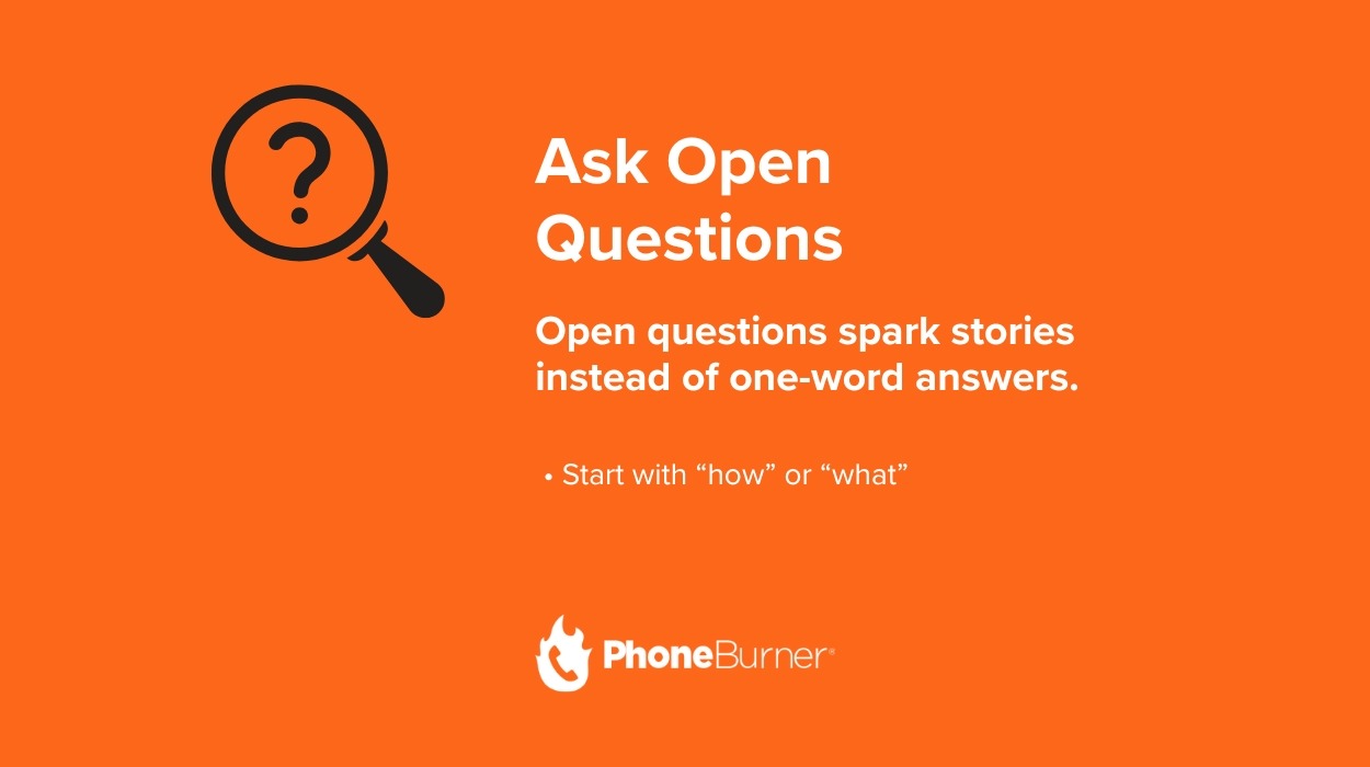 Ask open questions infographic