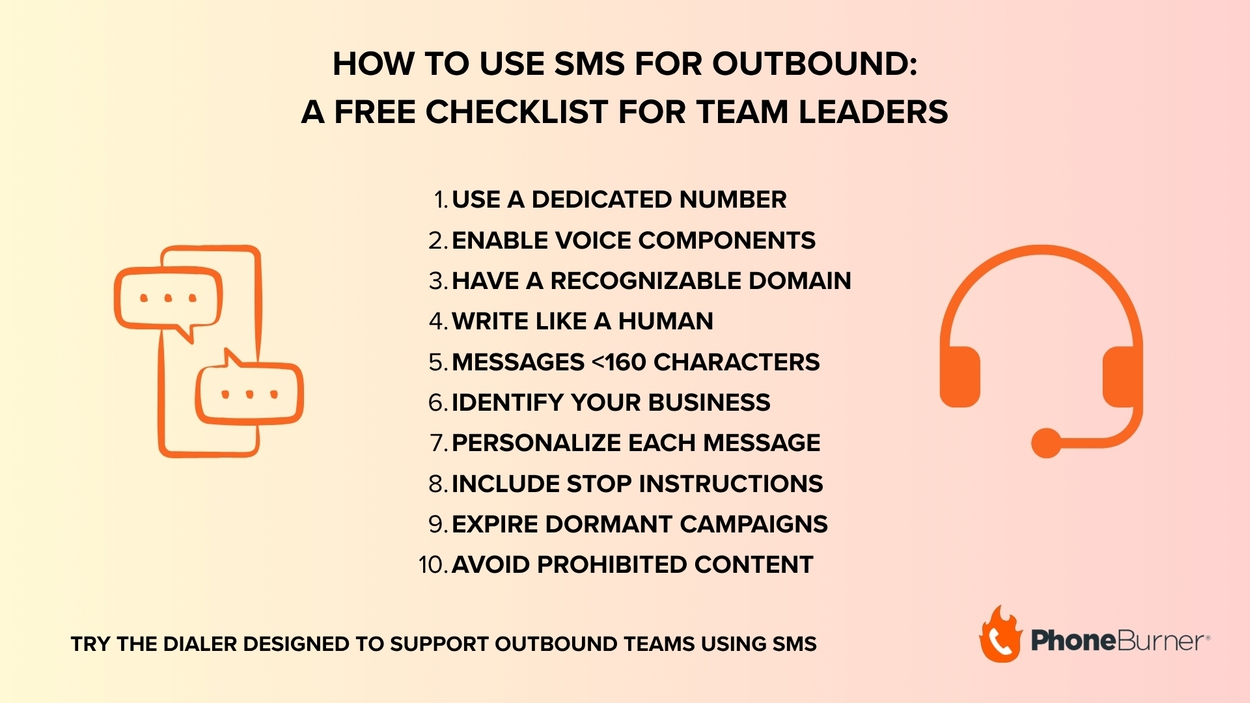 List of best practices for outbound teams using SMS