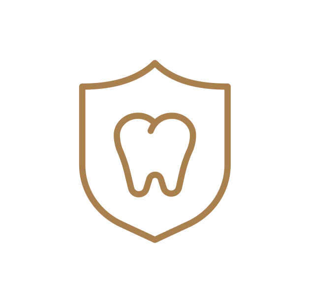 Preventive care icon: tooth inside a shield