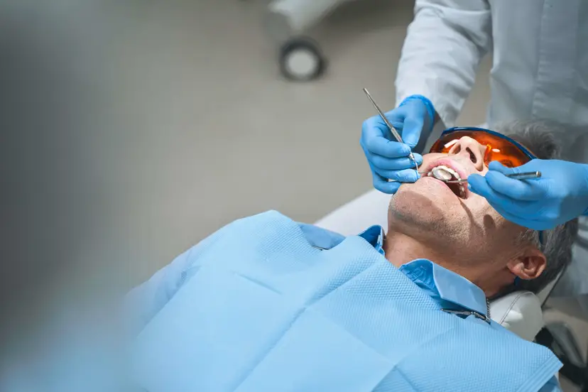 Patient in the dental chair during root canal treatment in Staten Island