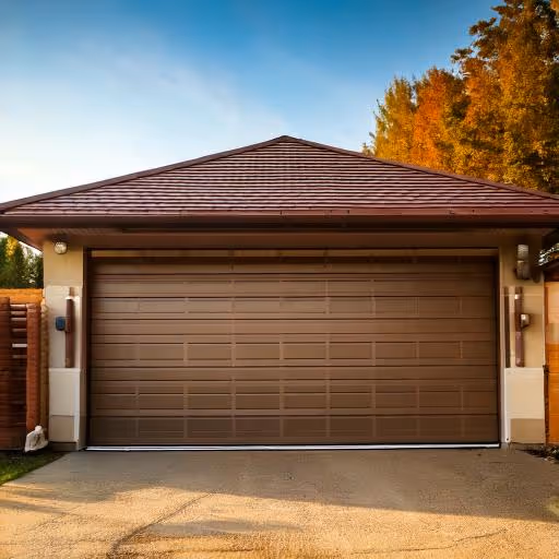 Close-up view of roll-up garage door.
