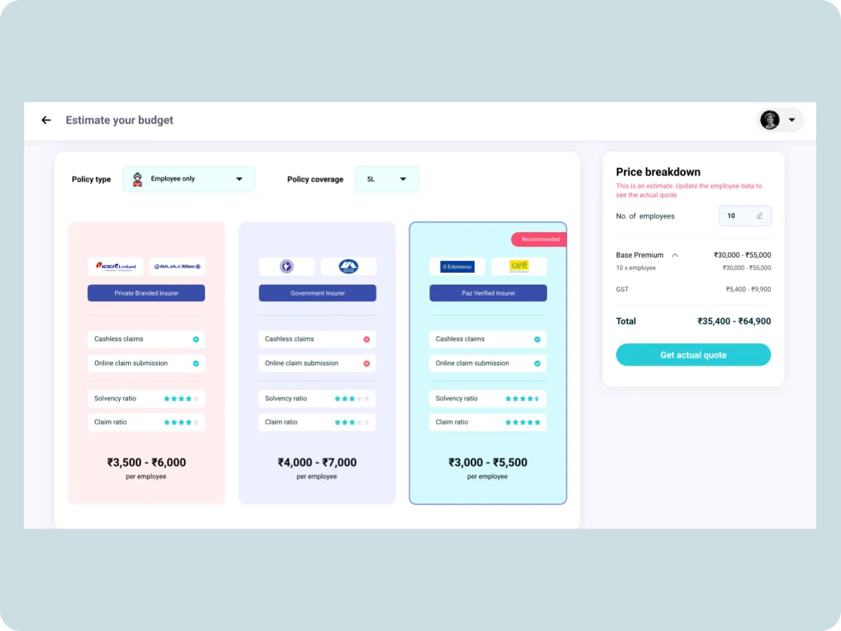 Pazcare admin dashboard
