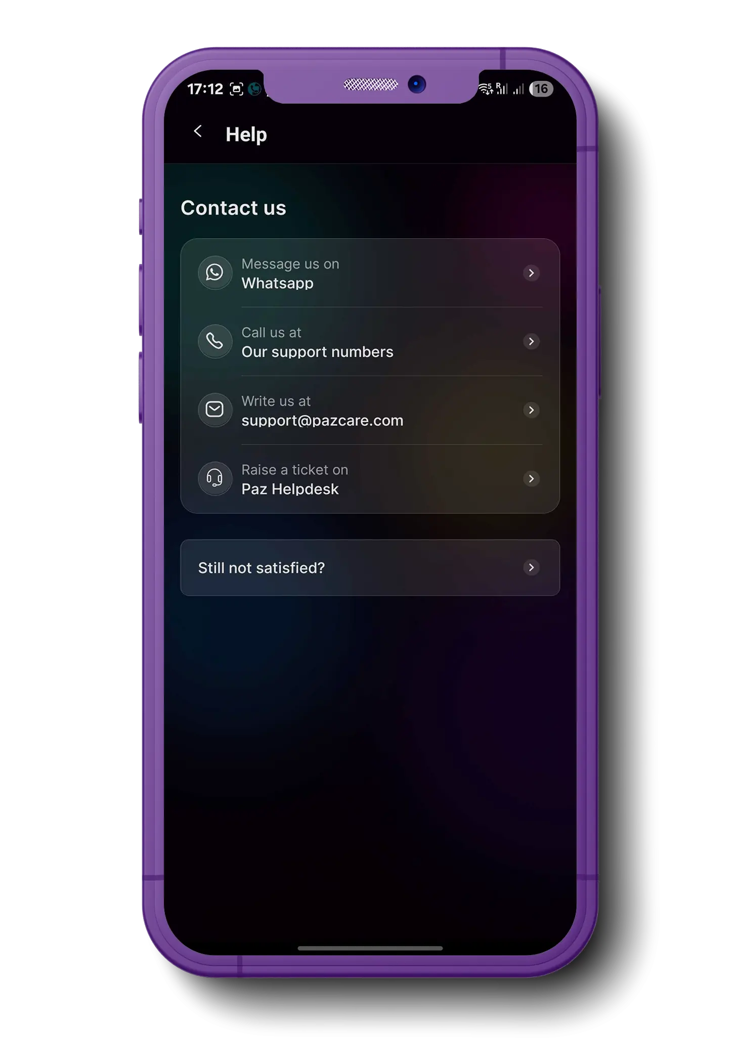 Iphone screen showing a conversation between insurance provider and employee