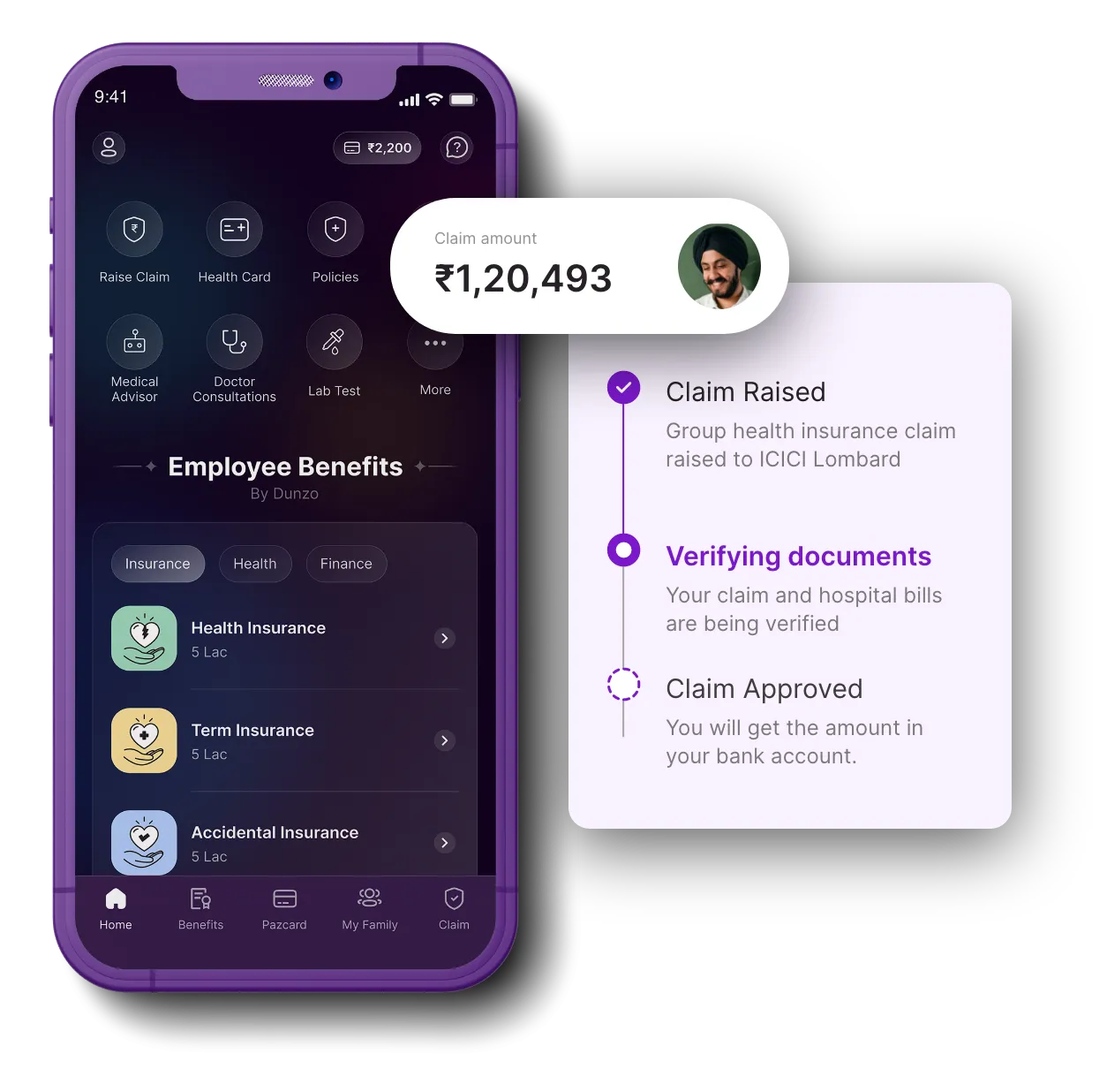 Image showing the a brief overview of pazcare claim process